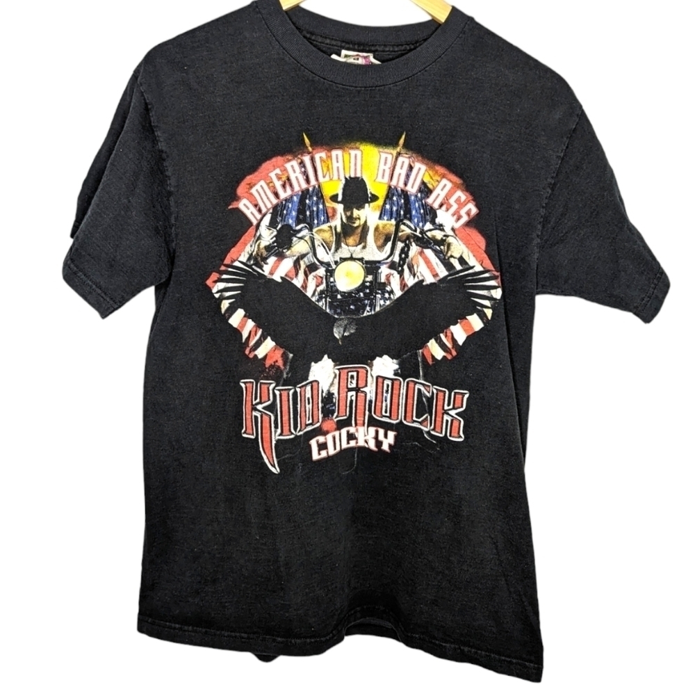Vintage Y2K Kid Rock Cocky American Badass 2002 tour band T-shirt Mens Large